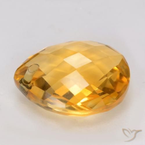 Citrino Dorado naranja natural de 3.72 ct, En forma de pera, VVS-VS