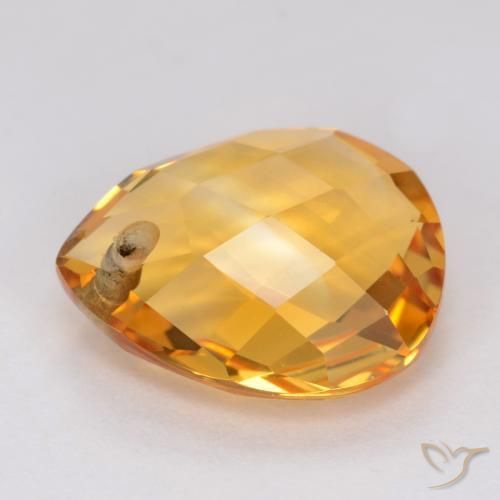Citrino Dorado naranja oscuro natural de 3.46 ct, En forma de pera, VVS-VS