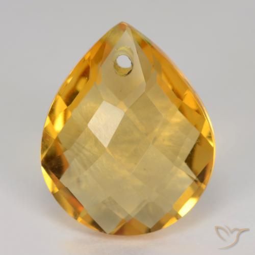 3.52ct Natural Dorado oscuro Citrino, En forma de pera, VVS-VS