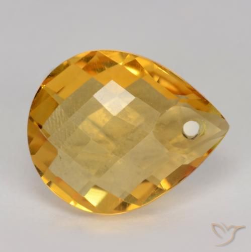 Citrino Dorado oscuro natural de 3.52 ct, En forma de pera, VVS-VS
