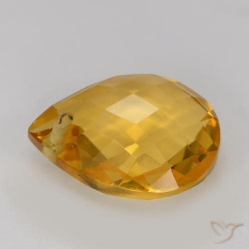 Citrino Dorado oscuro natural de 3.52 ct, En forma de pera, VVS-VS