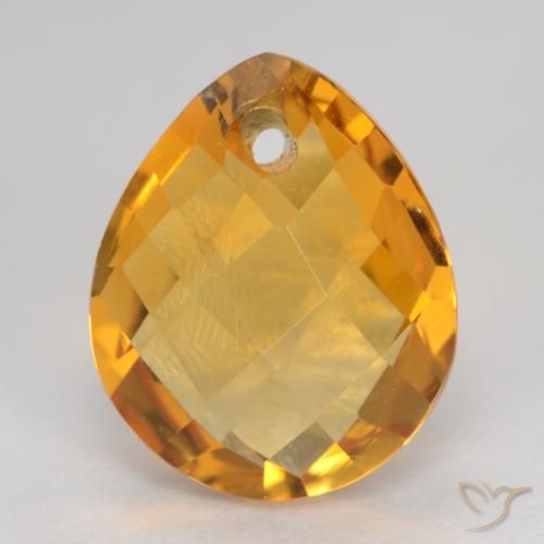 3.67ct Natural Dorado naranja intenso Citrino, En forma de pera, VVS-VS