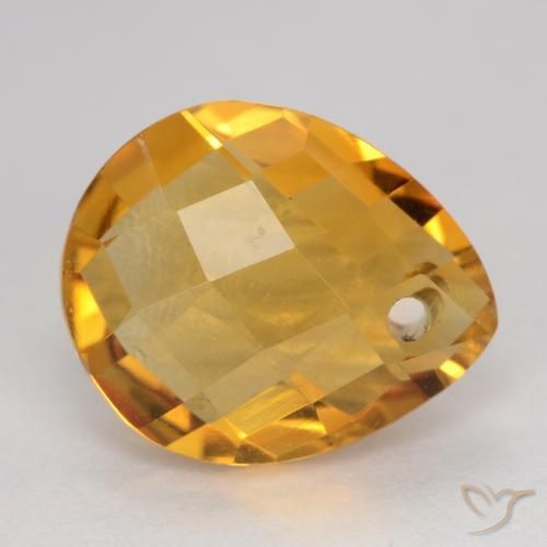 Citrino Dorado naranja intenso natural de 3.67 ct, En forma de pera, VVS-VS