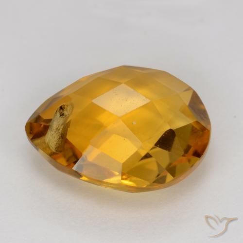 Citrino Dorado naranja intenso natural de 3.67 ct, En forma de pera, VVS-VS