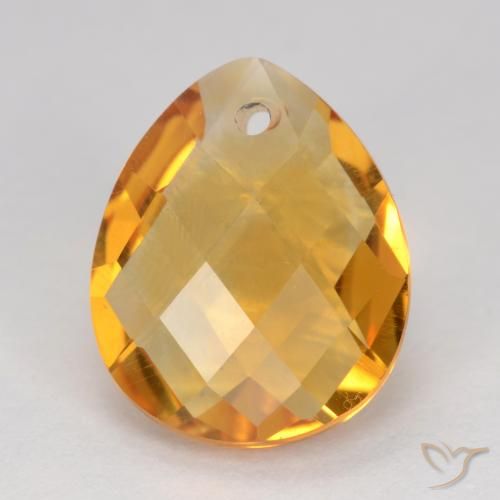 3.38ct Natural Naranja medio Citrino, En forma de pera, VVS-VS