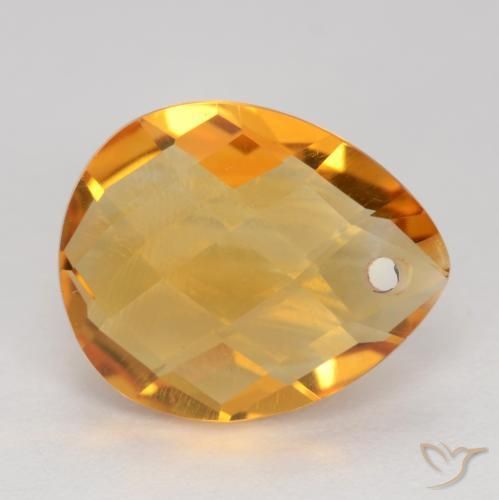 Citrino Naranja medio natural de 3.38 ct, En forma de pera, VVS-VS