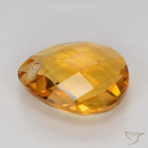 Citrino Naranja medio natural de 3.38 ct, En forma de pera, VVS-VS