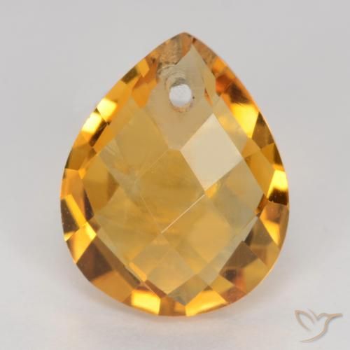 3.37ct Natural Dorado naranja oscuro Citrino, En forma de pera, VVS-VS