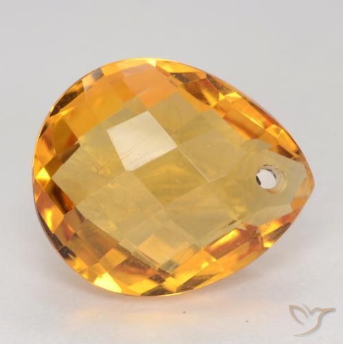 Citrino Dorado oscuro natural de 3.86 ct, En forma de pera, VVS-VS
