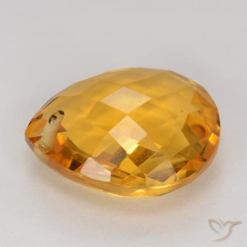 Citrino Dorado oscuro natural de 3.86 ct, En forma de pera, VVS-VS