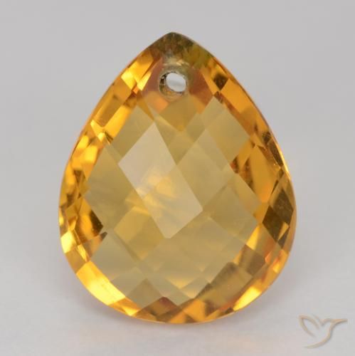 3.39ct Natural Dorado oscuro Citrino, En forma de pera, VVS-VS