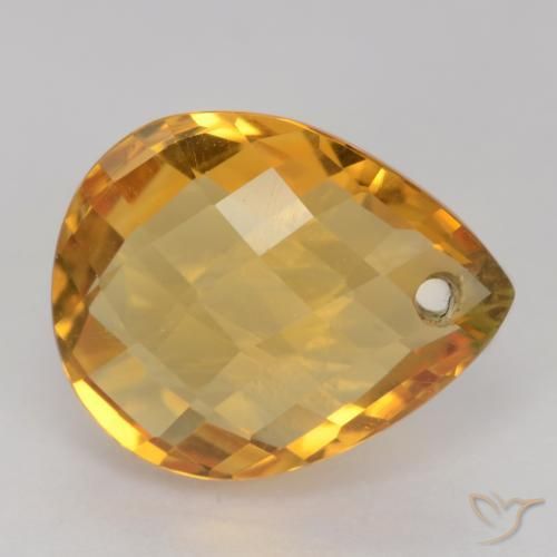 Citrino Dorado oscuro natural de 3.39 ct, En forma de pera, VVS-VS