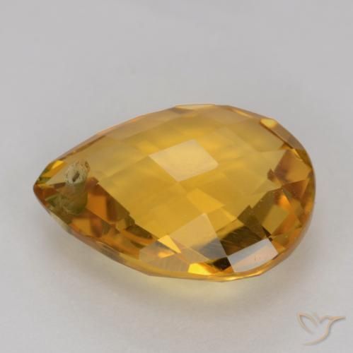 Citrino Dorado oscuro natural de 3.39 ct, En forma de pera, VVS-VS