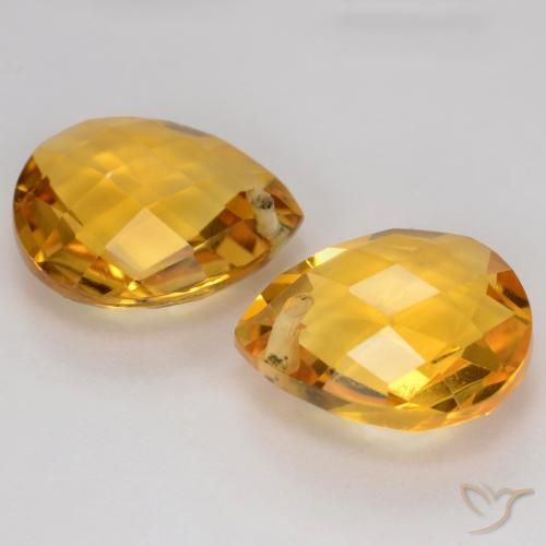 Gemas de Citrino Naranja dorado intenso natural de 7.39 ct, En forma de pera, VVS-VS