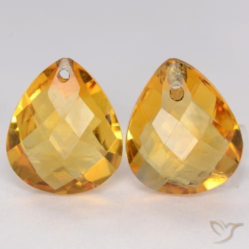 7.21ctw Natural Dorado oscuro Citrino, En forma de pera, VVS-VS