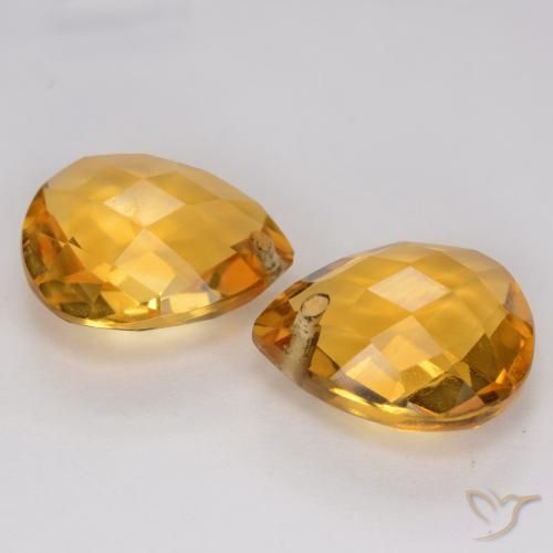 Gemas de Citrino Dorado oscuro natural de 7.21 ct, En forma de pera, VVS-VS