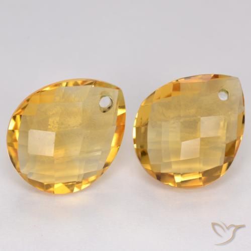 Gemas de Citrino Naranja dorado intenso natural de 7.32 ct, En forma de pera, VVS-VS