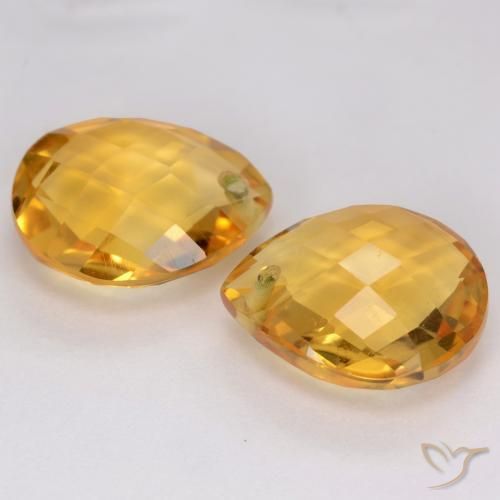 Gemas de Citrino Naranja dorado intenso natural de 7.32 ct, En forma de pera, VVS-VS
