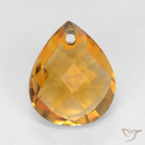 3.89ct Natural Dorado naranja Citrino, En forma de pera, VVS-VS