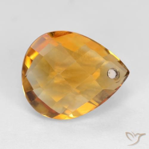 Citrino Dorado naranja natural de 3.89 ct, En forma de pera, VVS-VS