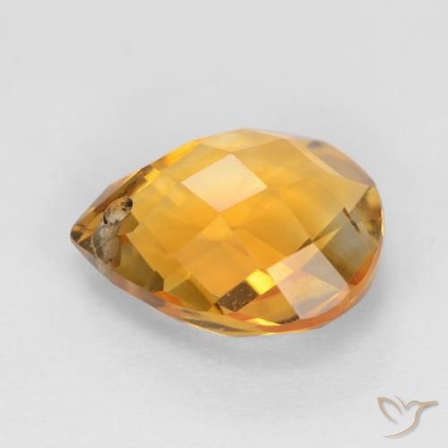 Citrino Dorado naranja natural de 3.89 ct, En forma de pera, VVS-VS