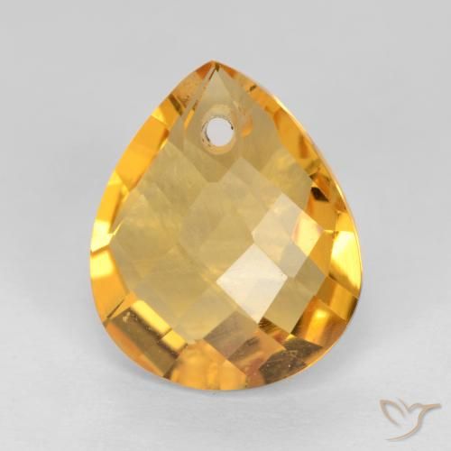 3.54ct Natural Naranja dorado intenso Citrino, En forma de pera, VVS-VS