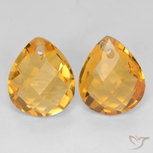 7.39ctw Natural Dorado oscuro Citrino, En forma de pera, VVS-VS
