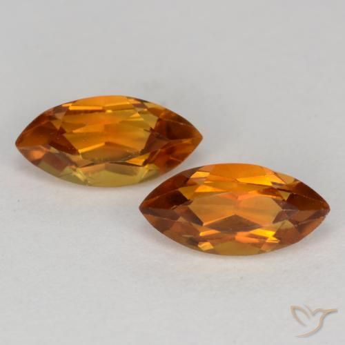 1.27ctw Natural Naranja medio Citrino, Marquesa, VS
