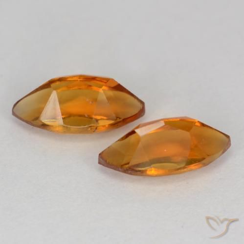 Gemas de Citrino Naranja medio natural de 1.27 ct, Marquesa, VS