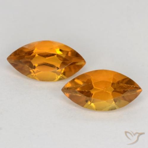 1.05ctw Natural Naranja medio Citrino, Marquesa, VS