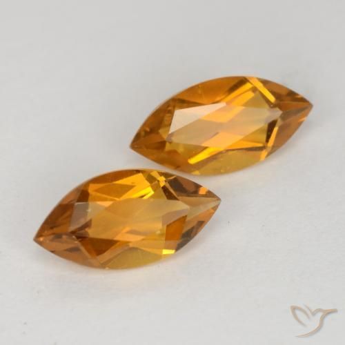Gemas de Citrino Marrón naranja natural de 1.05 ct, Marquesa, VS