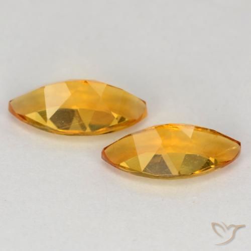 Gemas de Citrino Dorado naranja intenso natural de 1.08 ct, Marquesa, VS
