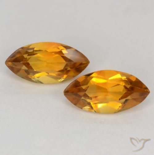 1.19ctw Natural Naranja medio Citrino, Marquesa, VS