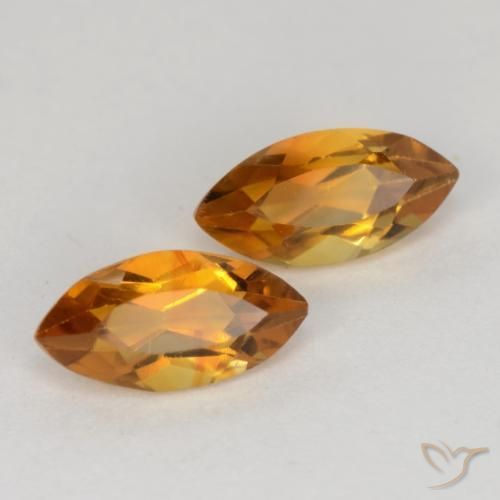 Gemas de Citrino Naranja medio natural de 1.19 ct, Marquesa, VS