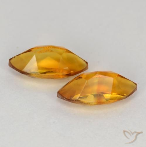 Gemas de Citrino Naranja medio natural de 1.19 ct, Marquesa, VS