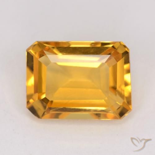 1.32ct Natural Dorado naranja Citrino, corte esmeralda, VVS-VS