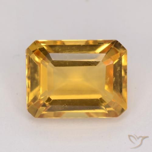 1.47ct Natural Dorado oscuro Citrino, corte esmeralda, VVS-VS