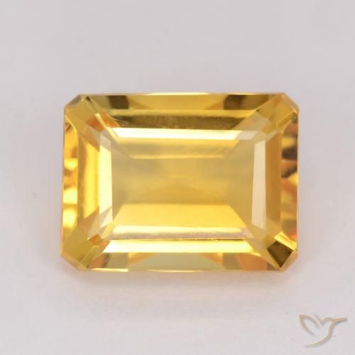 1.54ct Natural Naranja dorado Citrino, corte esmeralda, VVS-VS