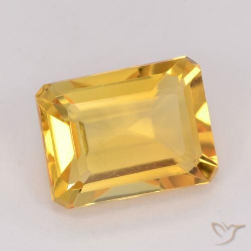 Citrino Naranja dorado natural de 1.54 ct, Corte Octágono / Esmeralda, VVS-VS