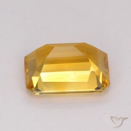Citrino Naranja dorado intenso natural de 1.20 ct, Corte Octágono / Esmeralda, VVS-VS