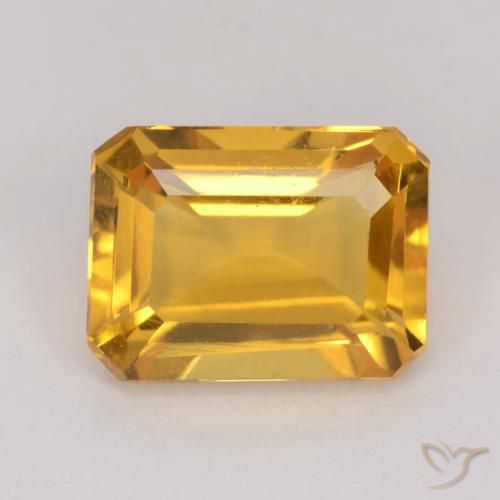 1.49ct Natural Dorado naranja Citrino, corte esmeralda, VVS-VS