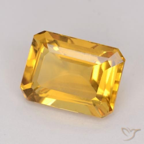 Citrino Dorado naranja natural de 1.49 ct, Corte Octágono / Esmeralda, VVS-VS