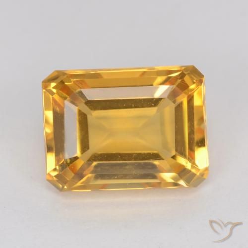1.44ct Natural Dorado oscuro Citrino, corte esmeralda, VVS-VS