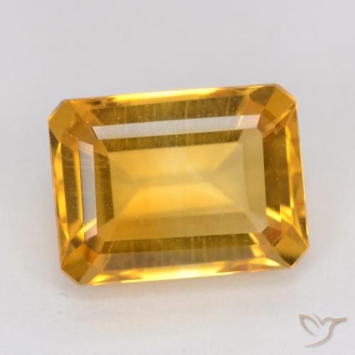 1.57ct Natural Dorado oscuro Citrino, corte esmeralda, VVS-VS
