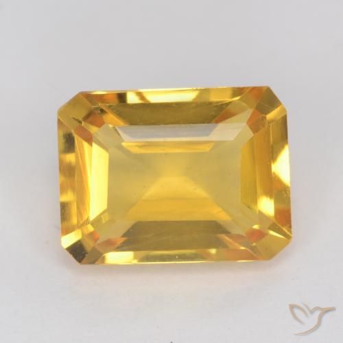1.45ct Natural Dorado Citrino, corte esmeralda, VVS-VS
