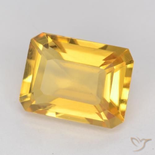 Citrino Dorado natural de 1.45 ct, Corte Octágono / Esmeralda, VVS-VS