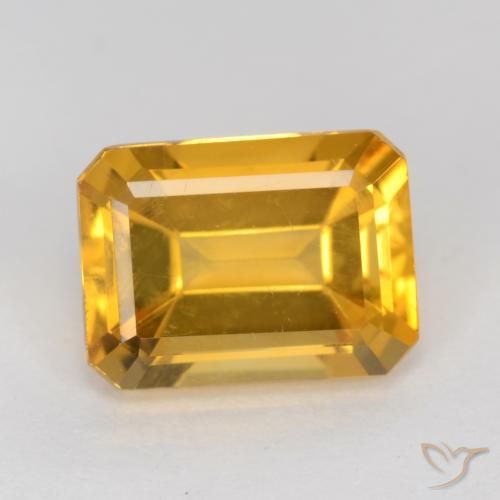 1.37ct Natural Dorado naranja Citrino, corte esmeralda, VVS-VS