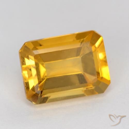 Citrino Dorado naranja natural de 1.37 ct, Corte Octágono / Esmeralda, VVS-VS