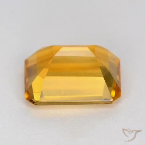 Citrino Dorado naranja natural de 1.37 ct, Corte Octágono / Esmeralda, VVS-VS