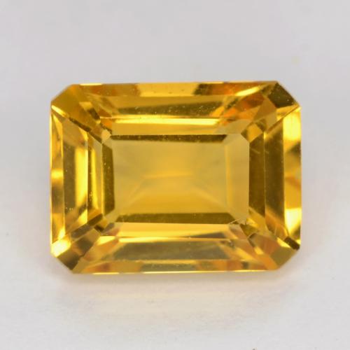 Citrino Dorado natural de 1.65 ct, corte esmeralda, VVS-VS